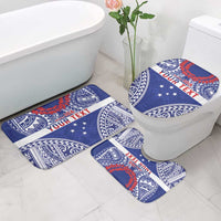 Personalised Toa Samoa Rugby Spirit Bathroom Set Blue Samoan Tribal Pattern LT9 - Polynesian Pride