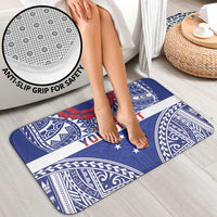 Personalised Toa Samoa Rugby Spirit Bathroom Set Blue Samoan Tribal Pattern LT9 - Polynesian Pride
