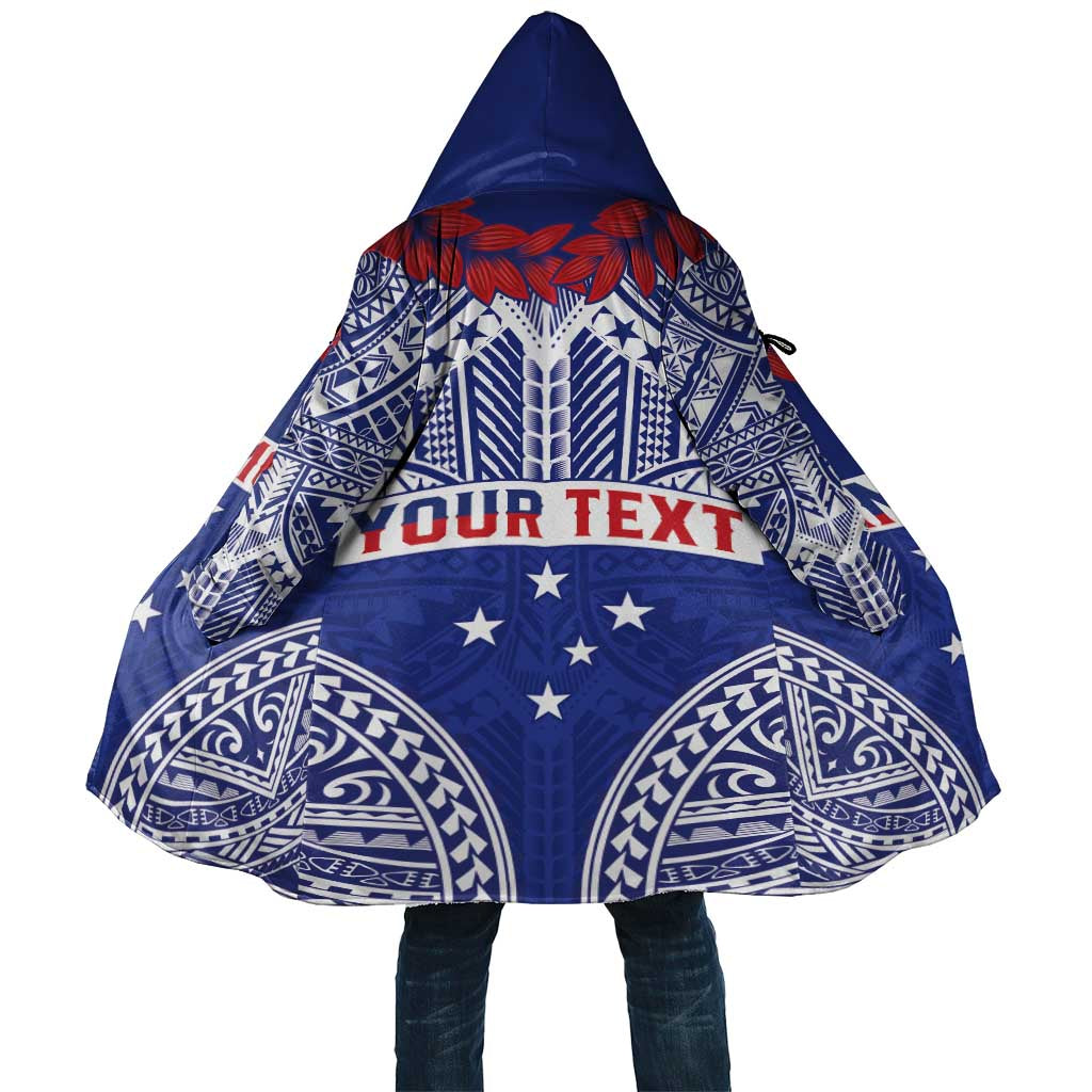 Personalised Toa Samoa Rugby Spirit Cloak Blue Samoan Tribal Pattern LT9 Unisex Blue - Polynesian Pride