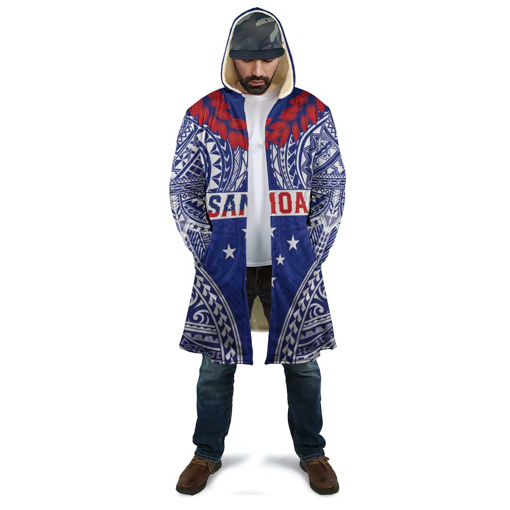 Personalised Toa Samoa Rugby Spirit Cloak Blue Samoan Tribal Pattern LT9 - Polynesian Pride