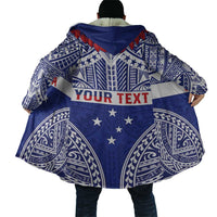 Personalised Toa Samoa Rugby Spirit Cloak Blue Samoan Tribal Pattern LT9 - Polynesian Pride