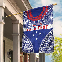 Personalised Toa Samoa Rugby Spirit Garden Flag Blue Samoan Tribal Pattern LT9 House Flag Blue - Polynesian Pride