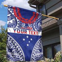 Personalised Toa Samoa Rugby Spirit Garden Flag Blue Samoan Tribal Pattern LT9 - Polynesian Pride