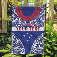 Personalised Toa Samoa Rugby Spirit Garden Flag Blue Samoan Tribal Pattern LT9 Garden Flag Blue - Polynesian Pride