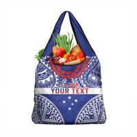 Personalised Toa Samoa Rugby Spirit Grocery Bag Blue Samoan Tribal Pattern LT9 1-pack One Size Blue - Polynesian Pride
