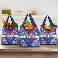 Personalised Toa Samoa Rugby Spirit Grocery Bag Blue Samoan Tribal Pattern LT9 3-pack One Size Blue - Polynesian Pride