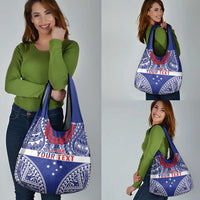 Personalised Toa Samoa Rugby Spirit Grocery Bag Blue Samoan Tribal Pattern LT9 - Polynesian Pride