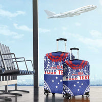 Personalised Toa Samoa Rugby Spirit Luggage Cover Blue Samoan Tribal Pattern LT9 - Polynesian Pride