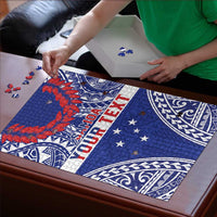 Personalised Toa Samoa Rugby Spirit Puzzle Blue Samoan Tribal Pattern LT9 - Polynesian Pride