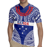 Personalised Toa Samoa Rugby Spirit Rugby Jersey Blue Samoan Tribal Pattern LT9 - Polynesian Pride