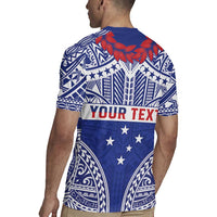 Personalised Toa Samoa Rugby Spirit Rugby Jersey Blue Samoan Tribal Pattern LT9 - Polynesian Pride