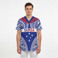 Personalised Toa Samoa Rugby Spirit Scrub Top Blue Samoan Tribal Pattern LT9 - Polynesian Pride