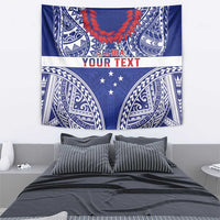 Personalised Toa Samoa Rugby Spirit Tapestry Blue Samoan Tribal Pattern LT9 - Polynesian Pride