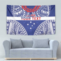 Personalised Toa Samoa Rugby Spirit Tapestry Blue Samoan Tribal Pattern LT9 - Polynesian Pride