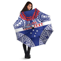 Personalised Toa Samoa Rugby Spirit Umbrella Blue Samoan Tribal Pattern LT9 - Polynesian Pride