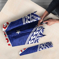 Personalised Toa Samoa Rugby Spirit Umbrella Blue Samoan Tribal Pattern LT9 - Polynesian Pride