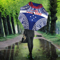 Personalised Toa Samoa Rugby Spirit Umbrella Blue Samoan Tribal Pattern LT9 - Polynesian Pride