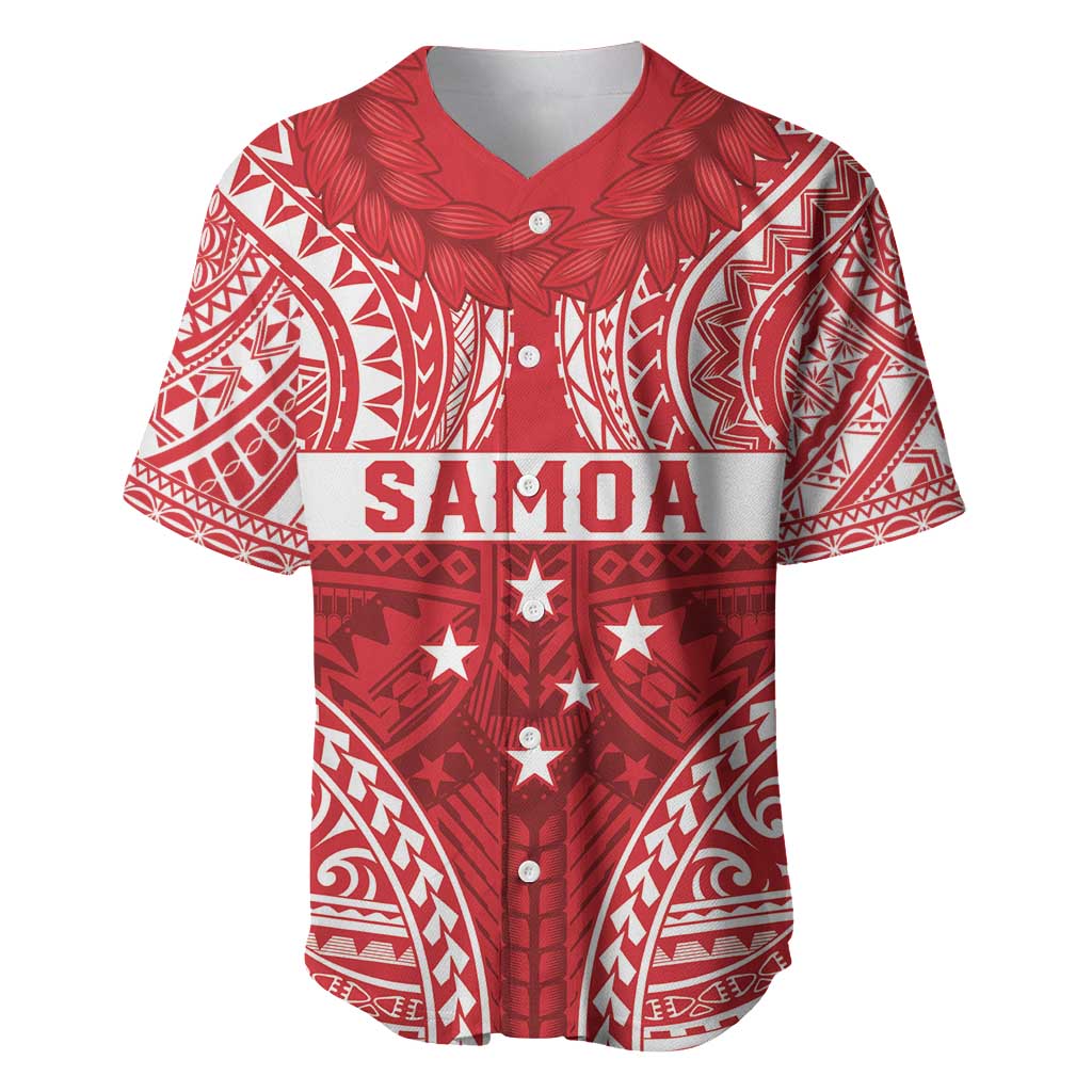 Personalised Toa Samoa Rugby Spirit Baseball Jersey Red Samoan Tribal Pattern LT9 Red - Polynesian Pride