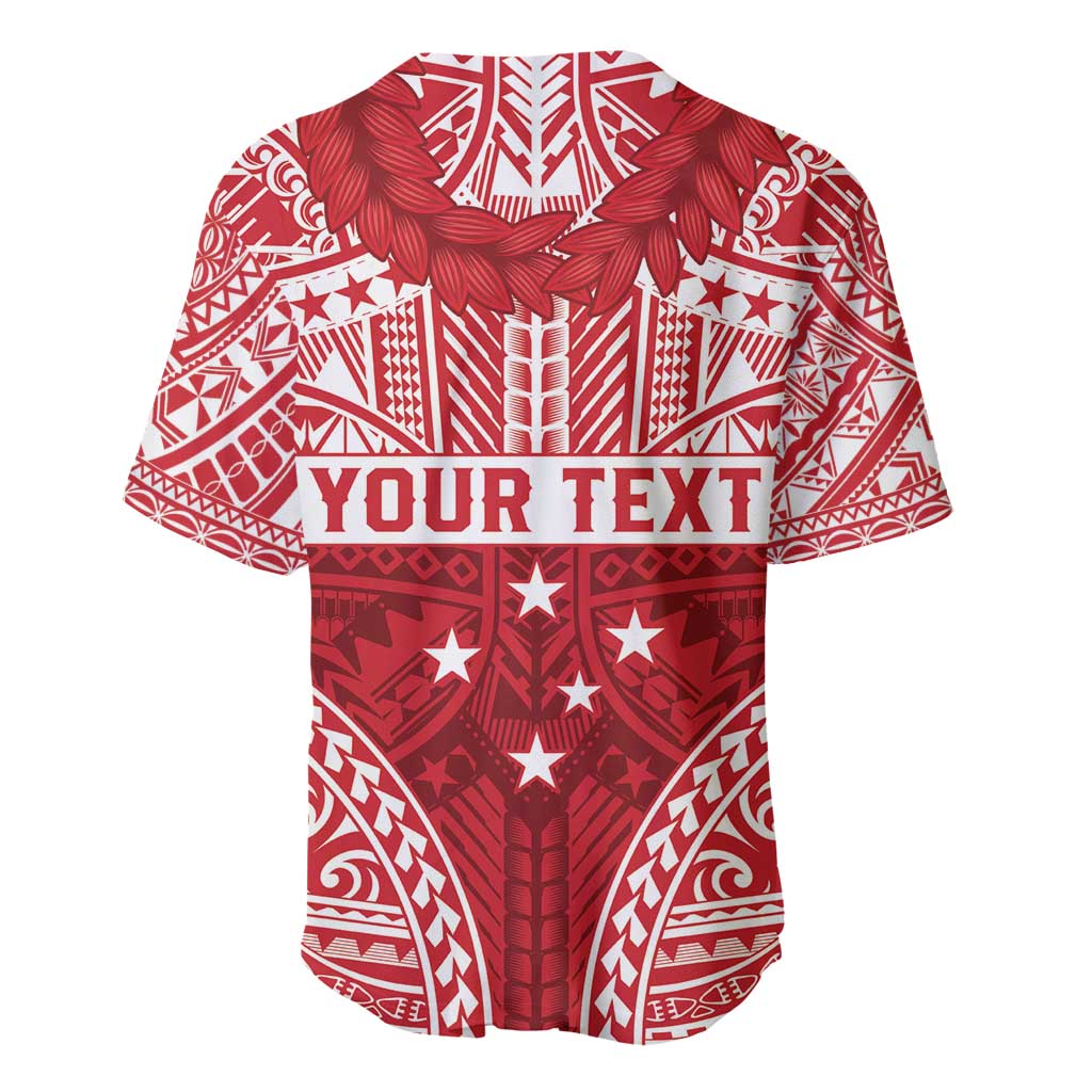Personalised Toa Samoa Rugby Spirit Baseball Jersey Red Samoan Tribal Pattern LT9 - Polynesian Pride