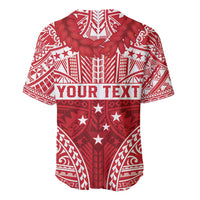Personalised Toa Samoa Rugby Spirit Baseball Jersey Red Samoan Tribal Pattern LT9 - Polynesian Pride