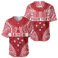 Personalised Toa Samoa Rugby Spirit Baseball Jersey Red Samoan Tribal Pattern LT9 - Polynesian Pride