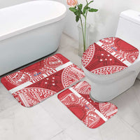 Personalised Toa Samoa Rugby Spirit Bathroom Set Red Samoan Tribal Pattern LT9 - Polynesian Pride