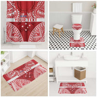 Personalised Toa Samoa Rugby Spirit Bathroom Set Red Samoan Tribal Pattern LT9 - Polynesian Pride