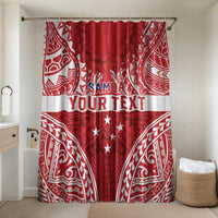 Personalised Toa Samoa Rugby Spirit Bathroom Set Red Samoan Tribal Pattern LT9 Shower Curtain Only Red - Polynesian Pride