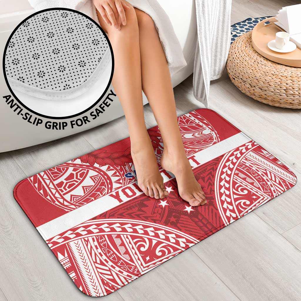 Personalised Toa Samoa Rugby Spirit Bathroom Set Red Samoan Tribal Pattern LT9 - Polynesian Pride