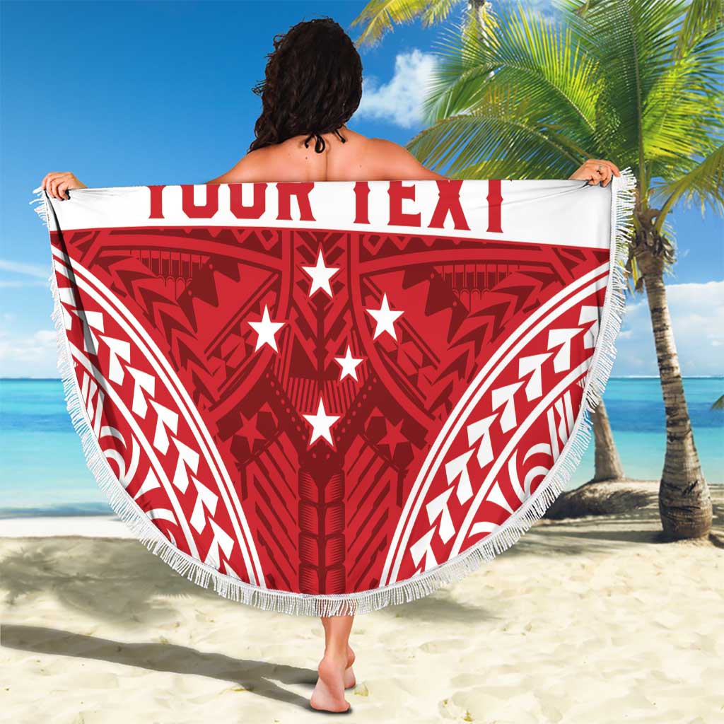 Personalised Toa Samoa Rugby Spirit Beach Blanket Red Samoan Tribal Pattern LT9 - Polynesian Pride