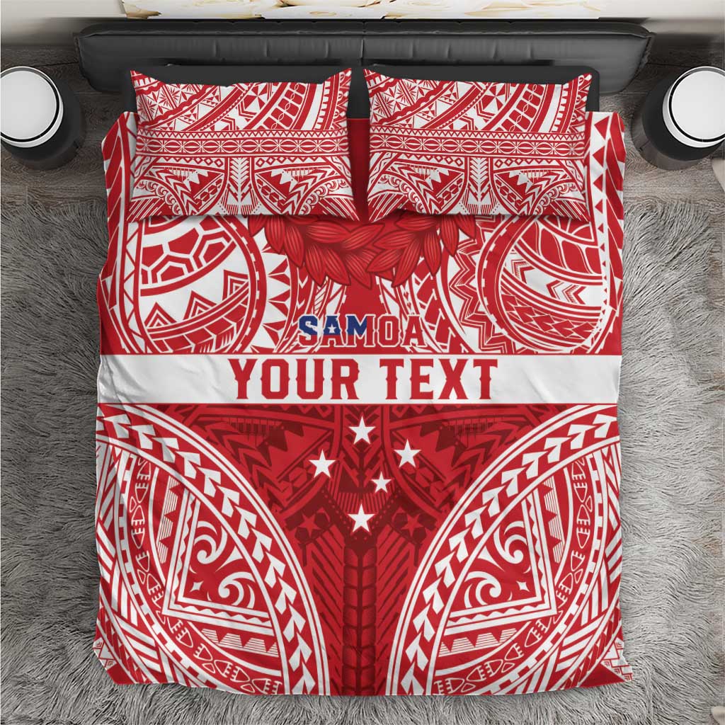 Personalised Toa Samoa Rugby Spirit Bedding Set Red Samoan Tribal Pattern LT9 Red - Polynesian Pride