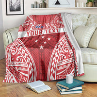Personalised Toa Samoa Rugby Spirit Blanket Red Samoan Tribal Pattern LT9 Red - Polynesian Pride