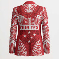 Personalised Toa Samoa Rugby Spirit Blazer Red Samoan Tribal Pattern LT9 - Polynesian Pride