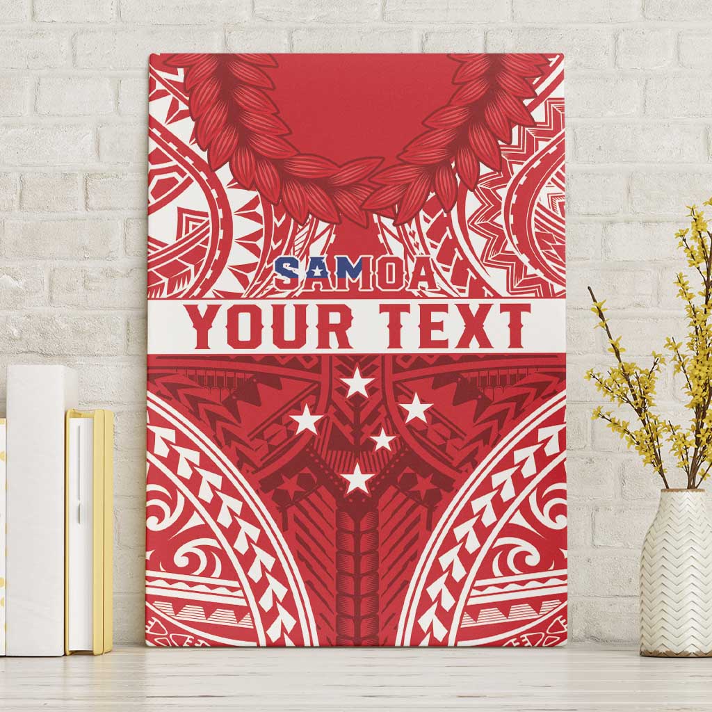 Personalised Toa Samoa Rugby Spirit Canvas Wall Art Red Samoan Tribal Pattern LT9 Without Frame Red - Polynesian Pride