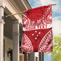 Personalised Toa Samoa Rugby Spirit Garden Flag Red Samoan Tribal Pattern LT9 House Flag Red - Polynesian Pride