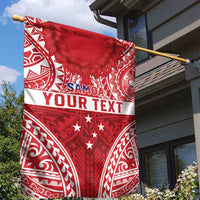 Personalised Toa Samoa Rugby Spirit Garden Flag Red Samoan Tribal Pattern LT9 - Polynesian Pride