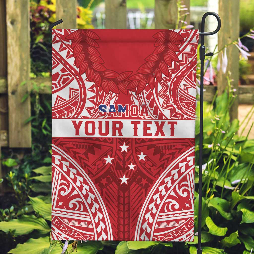 Personalised Toa Samoa Rugby Spirit Garden Flag Red Samoan Tribal Pattern LT9 Garden Flag Red - Polynesian Pride