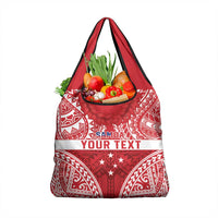 Personalised Toa Samoa Rugby Spirit Grocery Bag Red Samoan Tribal Pattern LT9 1-pack One Size Red - Polynesian Pride