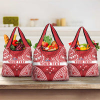 Personalised Toa Samoa Rugby Spirit Grocery Bag Red Samoan Tribal Pattern LT9 3-pack One Size Red - Polynesian Pride