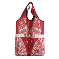 Personalised Toa Samoa Rugby Spirit Grocery Bag Red Samoan Tribal Pattern LT9 - Polynesian Pride