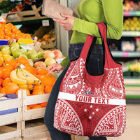 Personalised Toa Samoa Rugby Spirit Grocery Bag Red Samoan Tribal Pattern LT9 - Polynesian Pride