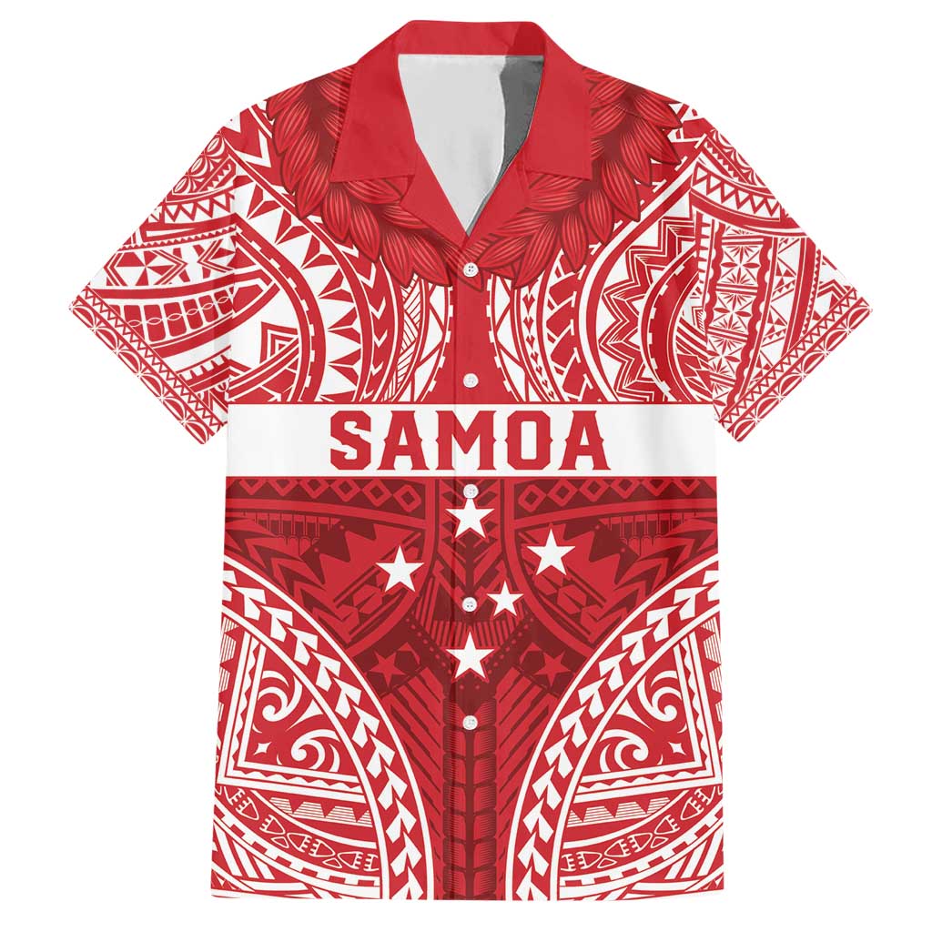 Personalised Toa Samoa Rugby Spirit Hawaiian Shirt Red Samoan Tribal Pattern LT9 Red - Polynesian Pride