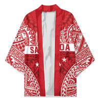 Personalised Toa Samoa Rugby Spirit Kimono Red Samoan Tribal Pattern LT9 Unisex Red - Polynesian Pride