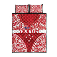 Personalised Toa Samoa Rugby Spirit Quilt Bed Set Red Samoan Tribal Pattern LT9 - Polynesian Pride