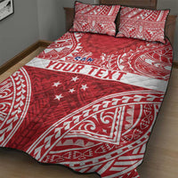 Personalised Toa Samoa Rugby Spirit Quilt Bed Set Red Samoan Tribal Pattern LT9 - Polynesian Pride