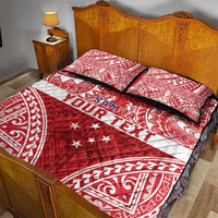 Personalised Toa Samoa Rugby Spirit Quilt Bed Set Red Samoan Tribal Pattern LT9 - Polynesian Pride