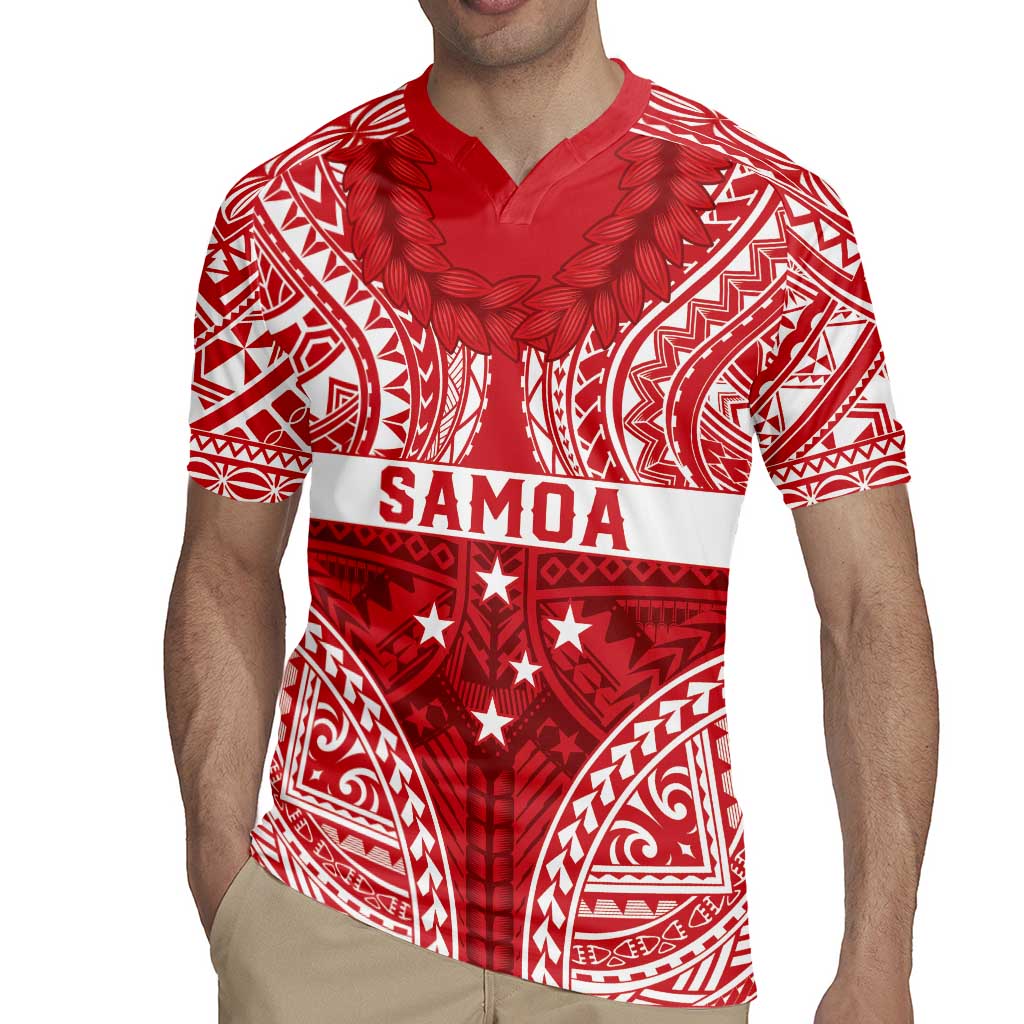 Personalised Toa Samoa Rugby Spirit Rugby Jersey Red Samoan Tribal Pattern LT9 - Polynesian Pride