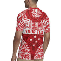 Personalised Toa Samoa Rugby Spirit Rugby Jersey Red Samoan Tribal Pattern LT9 - Polynesian Pride