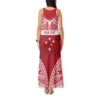Personalised Toa Samoa Rugby Spirit Tank Maxi Dress Red Samoan Tribal Pattern LT9 - Polynesian Pride