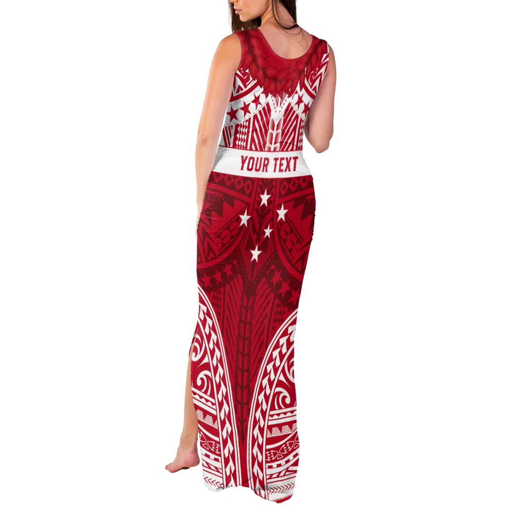 Personalised Toa Samoa Rugby Spirit Tank Maxi Dress Red Samoan Tribal Pattern LT9 - Polynesian Pride